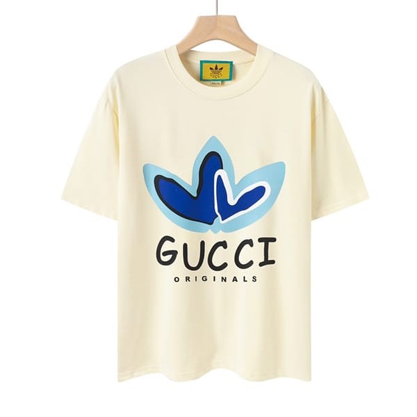 超希少！グッチ adidasコラボ パチモン コットンジャージー Tシャツ 2色 guz44401